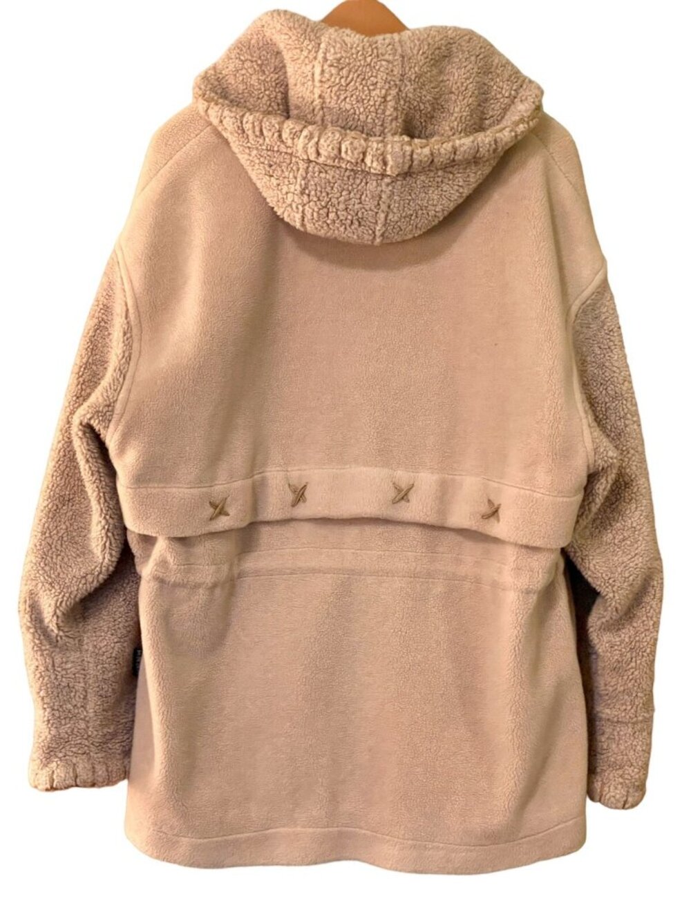 Faux Shearling Women's S/M Jacket Fleece IZZI Outerwear Windbreaker Lining Hood - Picture 4 of 13